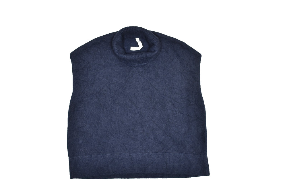 Lululemon Cowl Neck Poncho Sweater Top Regular Size 10 Wool Blend Blue